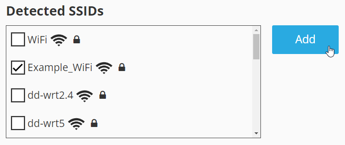 Detected SSID Menu