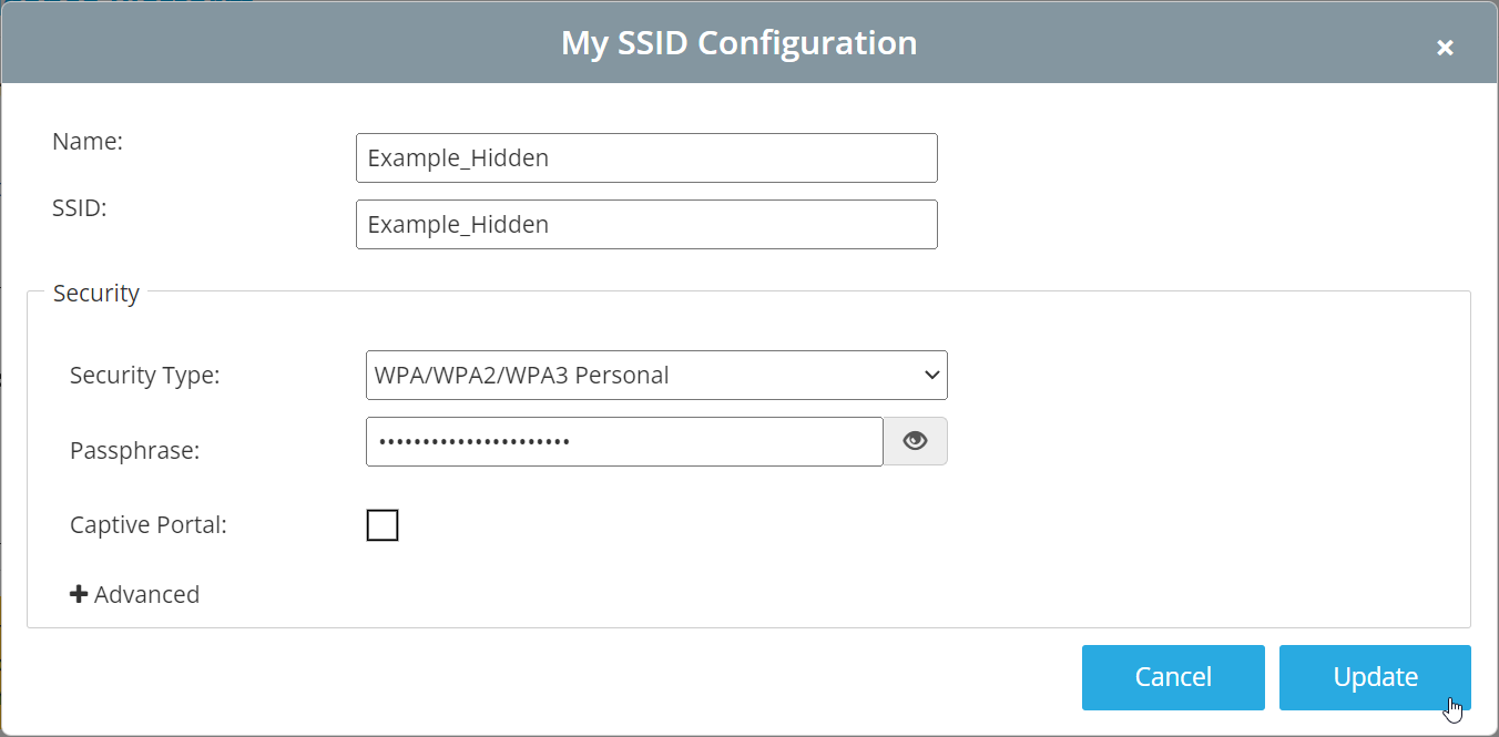 Manual SSID Menu
